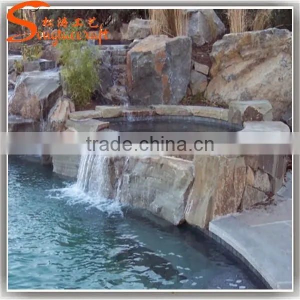 2016guangzhou home decorate fiberglass rock waterfall used water fountain for sale