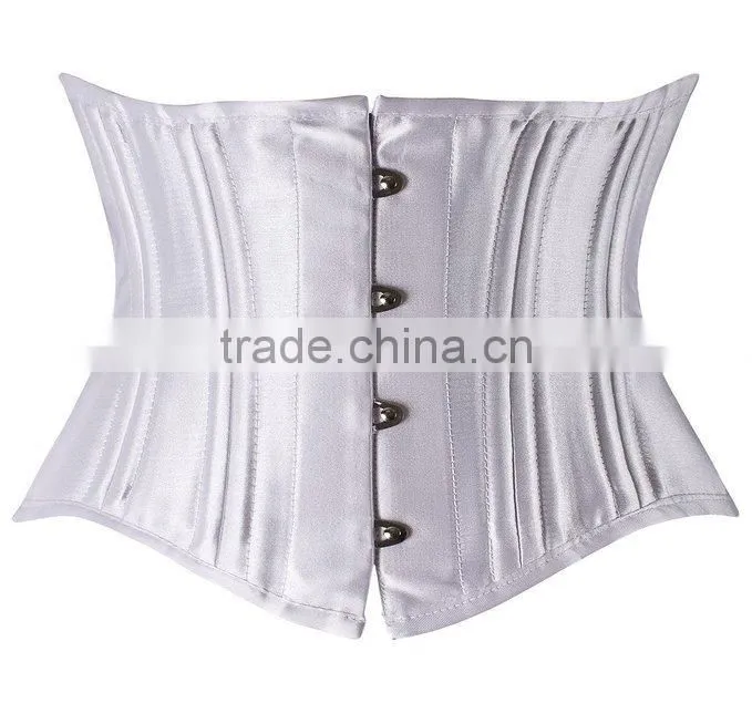 Women short double steel boned Waist slimming Satin waist trainer