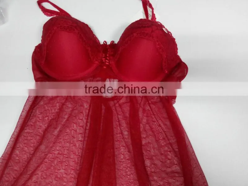 sexy lingerie woman underwear /babydoll and sexy thongs set