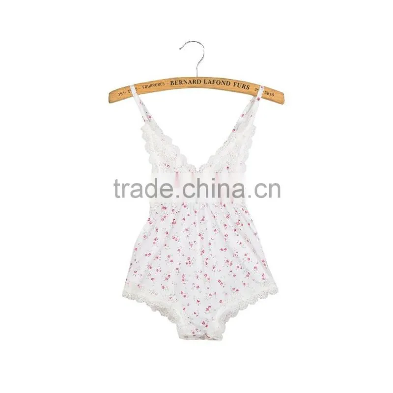 Summer baby clothing hot sale baby girl lace romepr infant and toddlers floral romper
