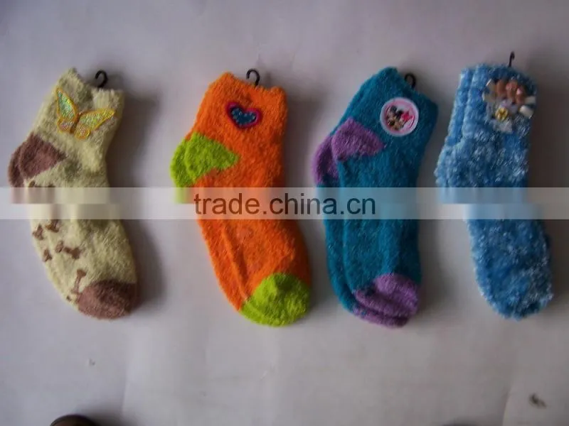 Girls Gender and Adults Age Group ankle fuzzy sock