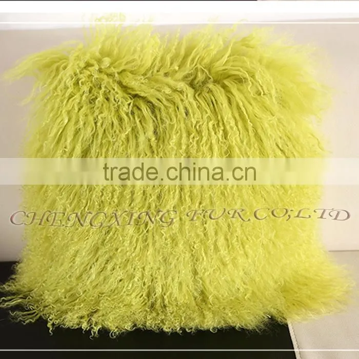 CX-D-04G New Fashion Genuine Mongolian Sheep Fur Latest Design Cushion Cover