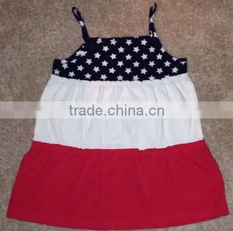 latest party wear dresses for girls 4TH OF JULY Red White Blue Dress western party wear stripe& dot dresses