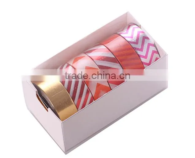 6 pure colors washi tape one set adhesive paper fringe pattern 1.5cm*10m