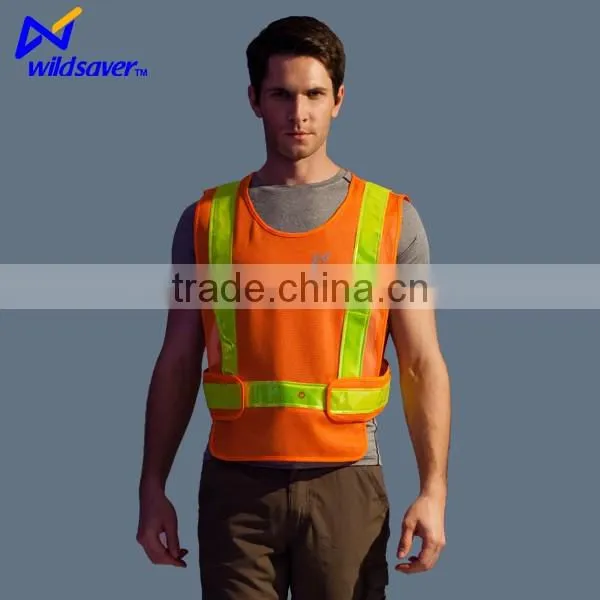 Traffic police reflective mesh safety vest with LED lights high visibility safety vest