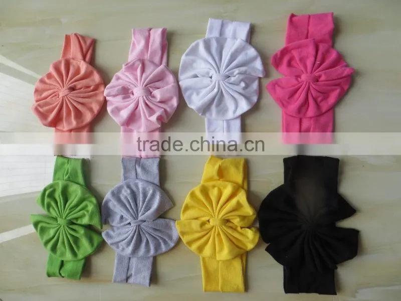 YW-118 pure color baby headband little girls colorful flower headband 2015