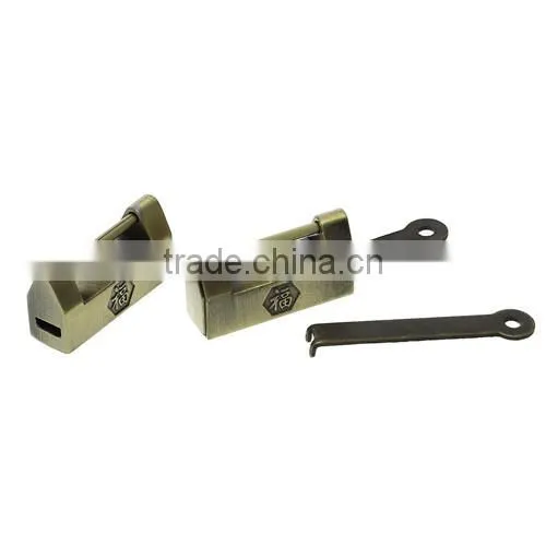 Antique Bronze Message Pattern Jewelry Box Locks 43.0mm