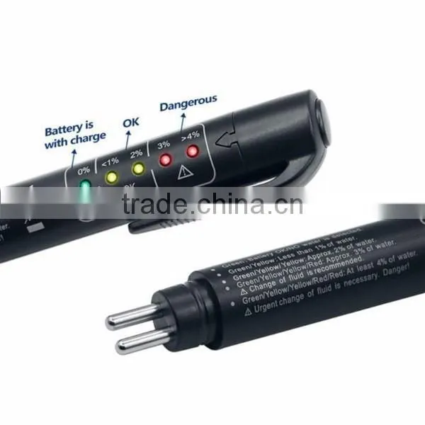 Full Tracking 2016 New Brake Fluid Lipuid Tester 5 LED Car Vehicle Automotive Test Oil Pen For DOT3, DOT4, DOT5 Free shipping