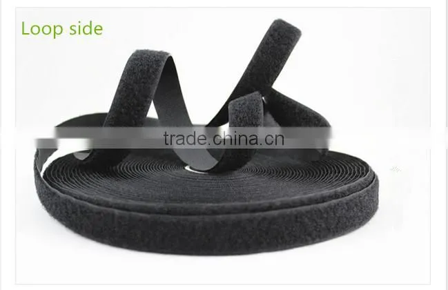 20mm wide on rolls of 25m black white hook and loop tape