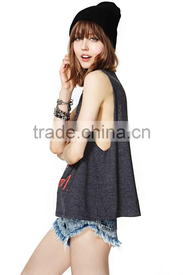 Summer Custom Printed O Ncek New Design Vest Shirt Ladies Fashion Tank Top