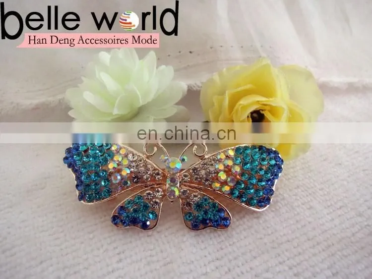 3 Designs Women's Rhinestone Butterfly Barrette Clip