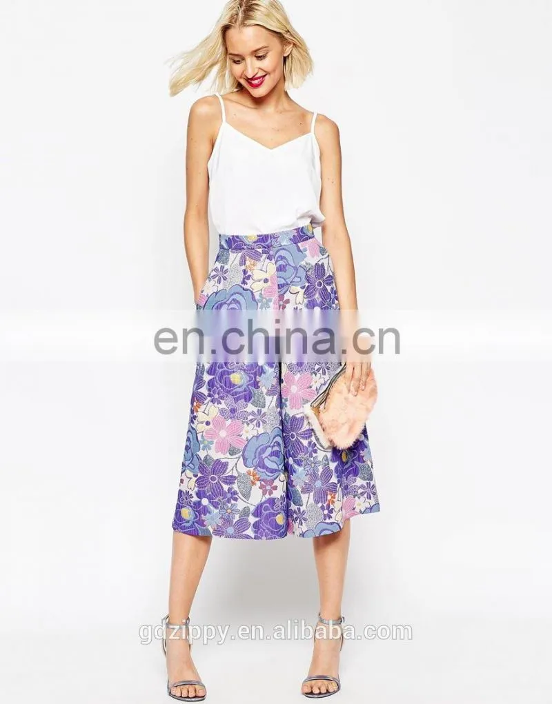 2015 New Fashion Premium Jacquard wide leg pants for women