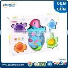 Plastic baby folding cup bath toys for kids