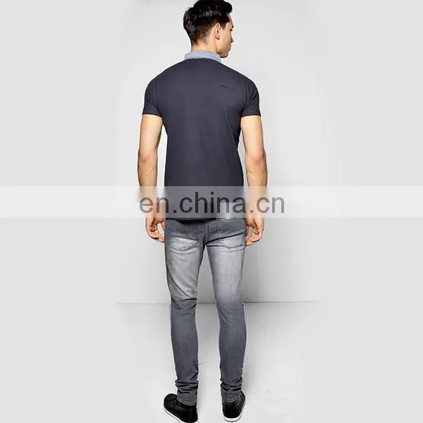 Customized fashion mens clothes emboridery logo high quality 2016 polo shirt design