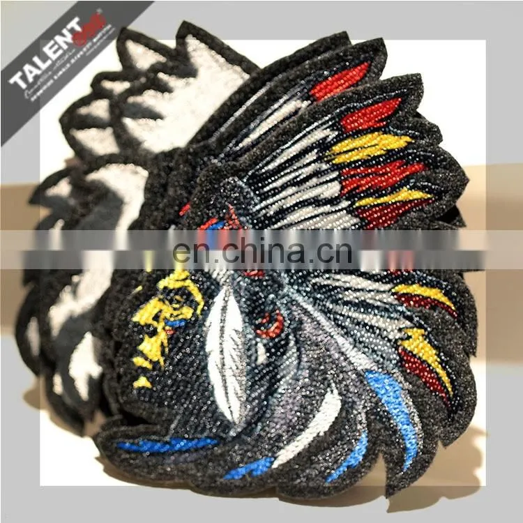 custom Laser cut overlocking bordure shaped woven badge for uniform garment