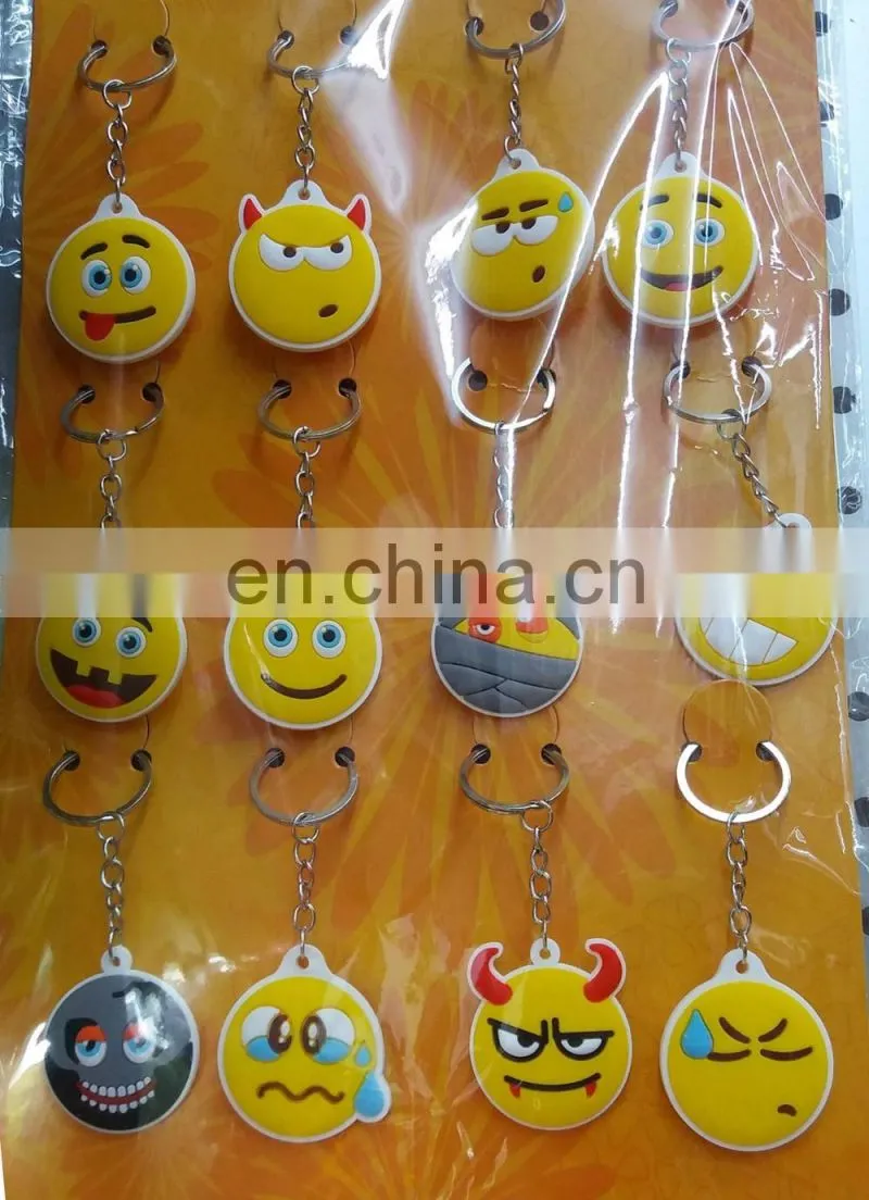 hot fashion emoji 24 styles of PVC emoji keychains