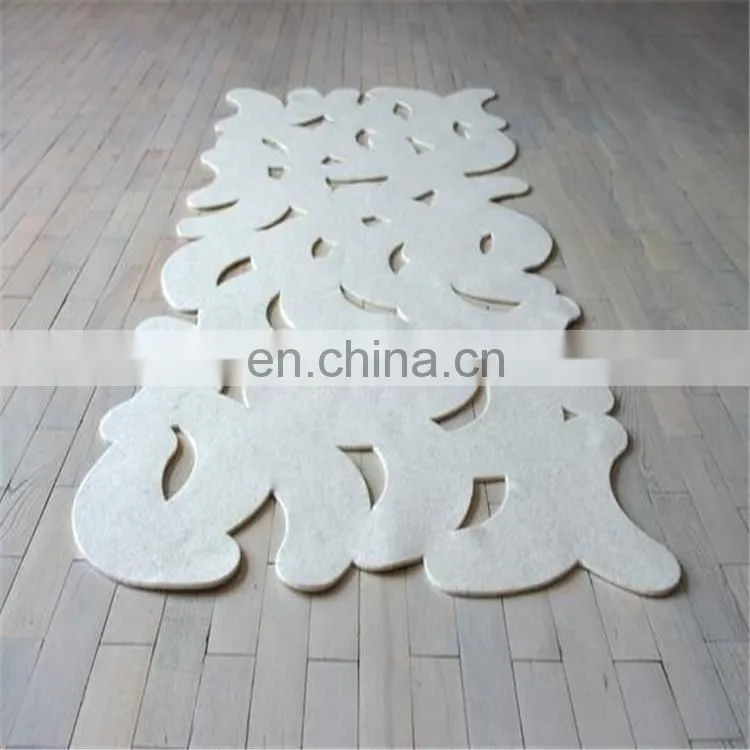 Hot Selling Rectangle contemporary geometric fashion design felt area rug
