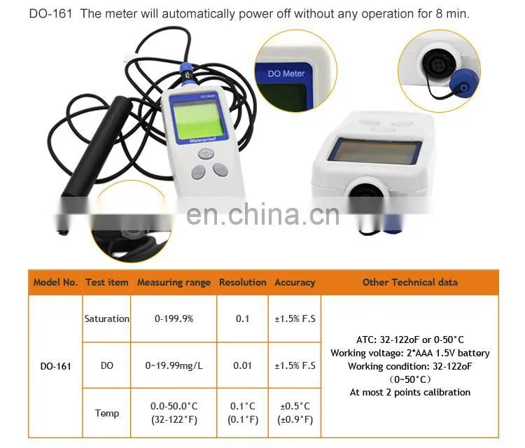 Portable Waterproof Dissolved Oxygen meter