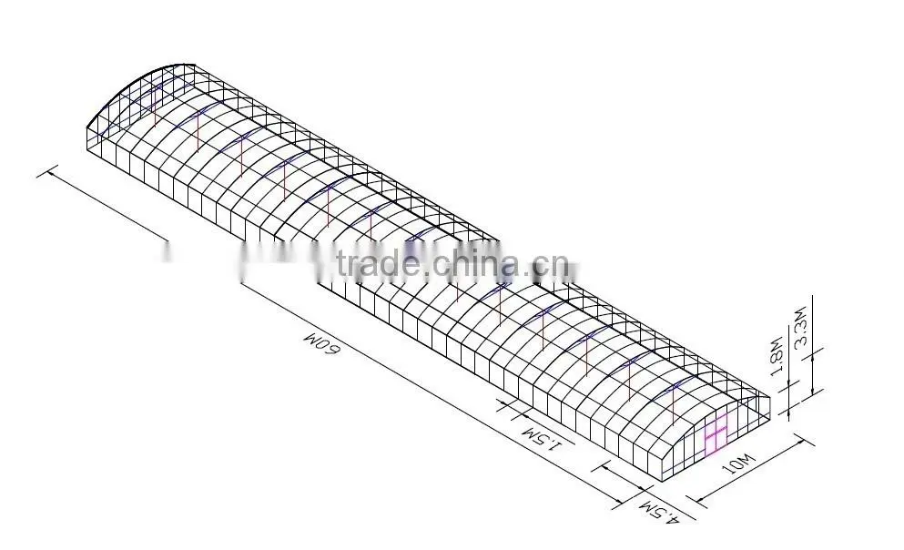 single span commercial greenhouse for flowers and vegetables