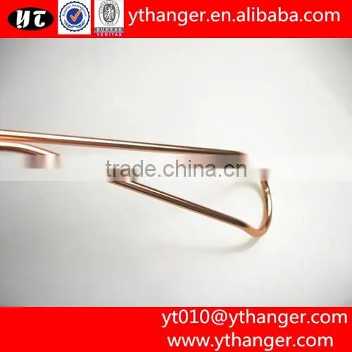YY0214 hot selling thick copper metal clothes hanger metal wire shirt hanger