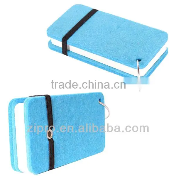 eco-friendly felt spiral notebook high qulaity mini wool notebook Multicolor cover with elastic