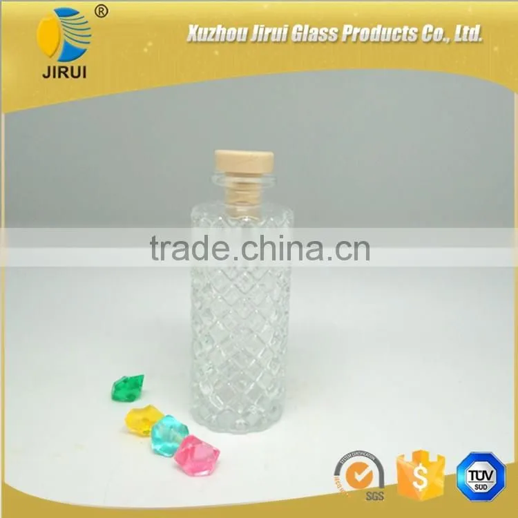 160ml smoke grey reed diffuser glass bottle with cork closure