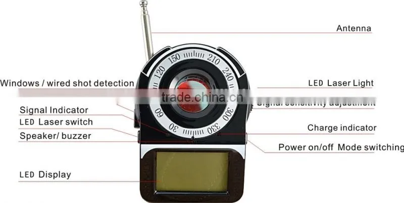 Portable CC309 hidden camera detector wireless vibration signal detector alarm