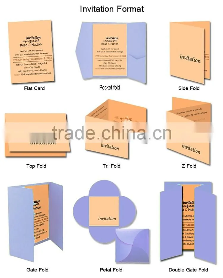 Customized Nice Particular DIY Brooch Card Elegant Wedding Invitations