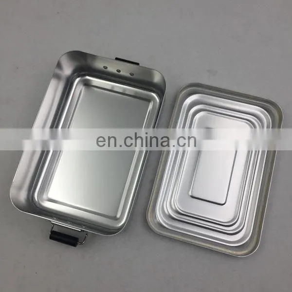 Food Grade Rectangular Metal Aluminium Bento Lunch Box