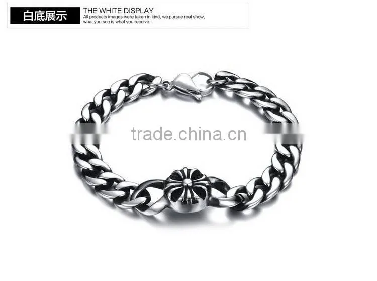 Fashionable stainless sterling steel man bracelets plain titanium steel designer heavy bangles