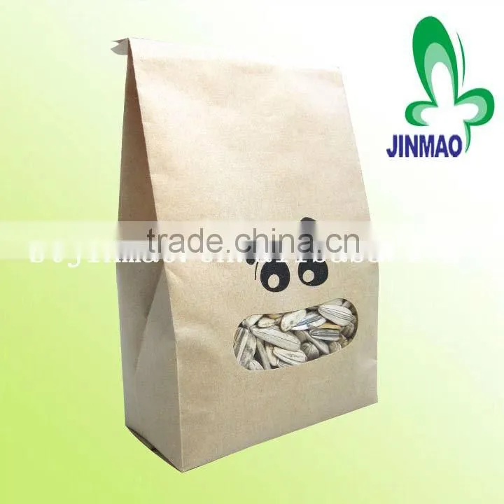Kraft paper pouch side gusset bag for nut packaging