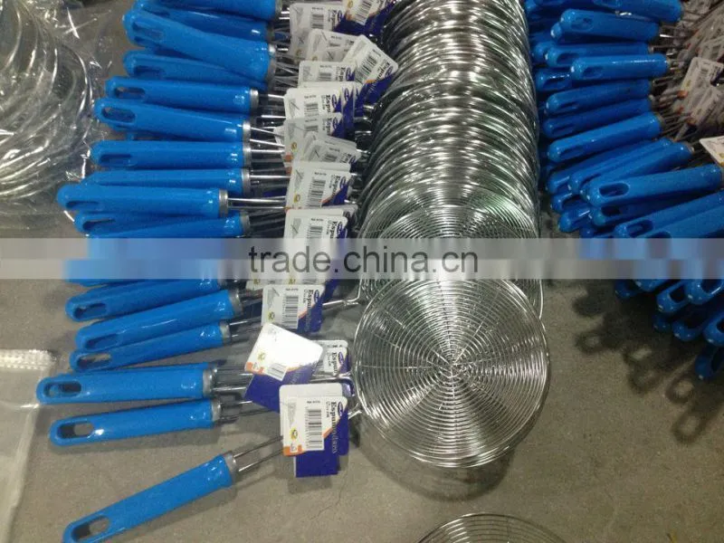 14# stainless steel skimmer, wire skimmer with plastic handle