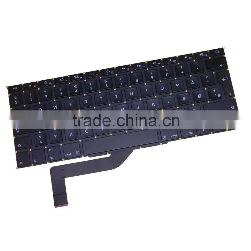 Brand New Danish Design Laptop Replacement Keyboard For Apple Macbook Pro 15" A1398 2012