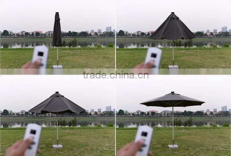 Automatic Remote Control Solar Light Outdoor Solar Beach Umbrella Aluminum Solar Cheap Umbrella