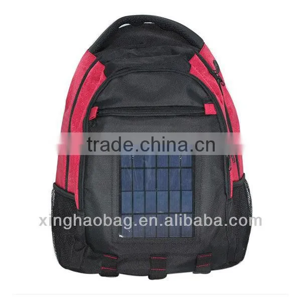 New! sport bag for students made logo charger backpack solar bag