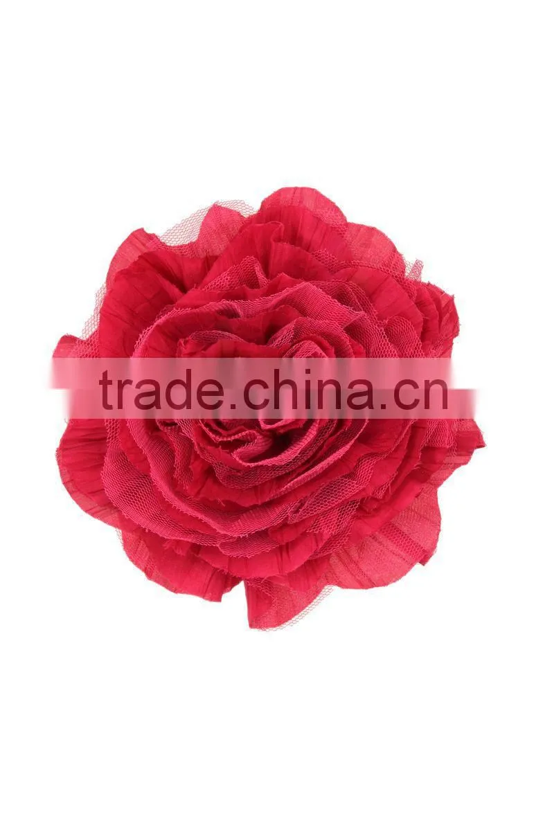 Crinkled Fabric Flower Fascinator Hair Clip/Barrettes