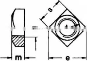 M12 steel chamfered square nut (DIN557)