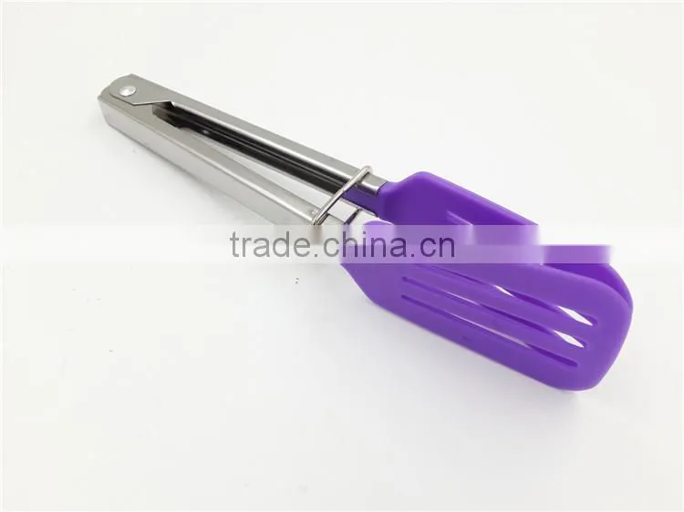 Silicone stainless steel tongs and spatula