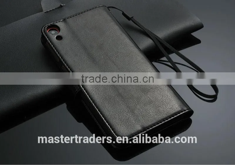 Original Fashion 64 Grain Stand Holder Wallet Flip PU Leather Case For HTC 820 MT-3099