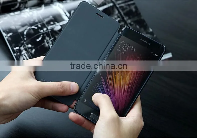 Original ROCK Brand Veena Series Hard PC Rubber Case for xiaomi 5 PU Leather Flip Case MT-5501
