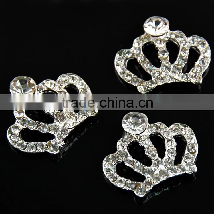 23x27mm Wholesales Price AAA Quality Alloy Crown Crystal Rhinestone Button for WeddingJewelry Garment Accessory