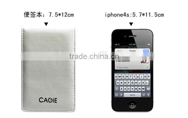 Business Card Slots Personal Leather Memo Pad with Holder