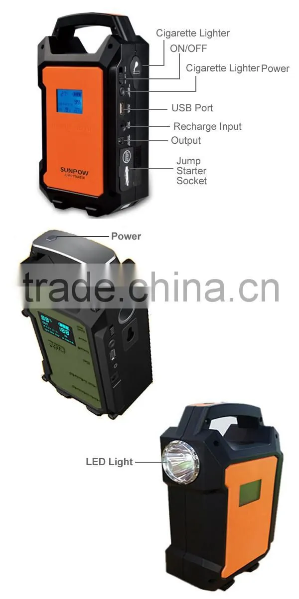36000mah pocket jump starter powerful mini auto jump starter lipo car battery