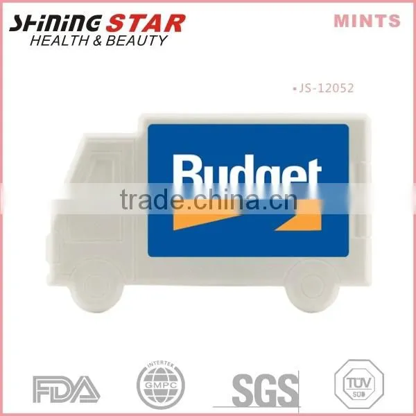 JS-12052 Advertising design pp container truck shape sugar free 40 mints for children