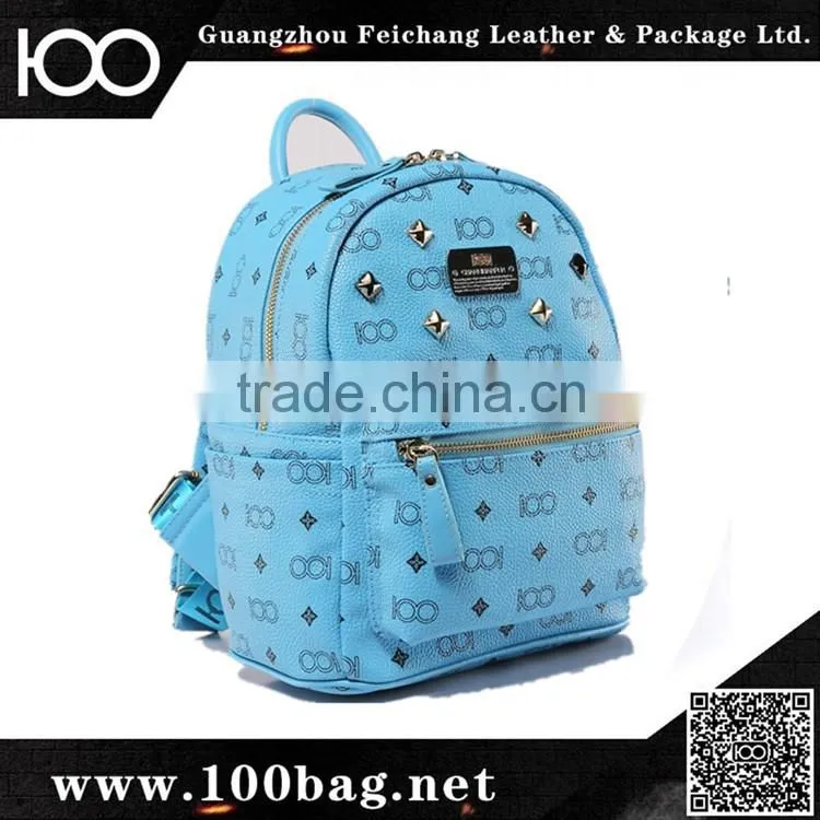 promotional new 2014 blue fashion backpack custom laptop bag