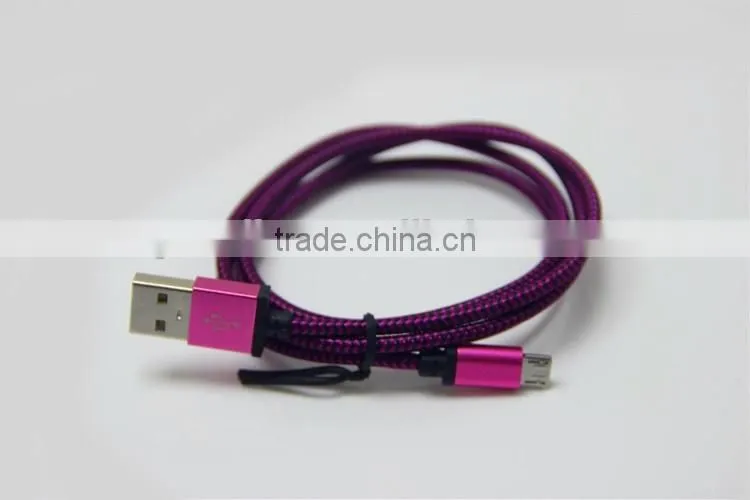 2016 new premium line cable usb charging cable colorful micro braided usb cable for iPhone 5 6s