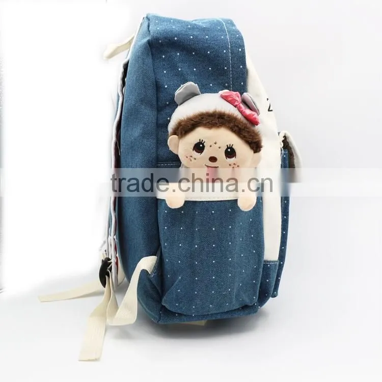Customized printing canvas backpack bag, factory wholesale students backpack