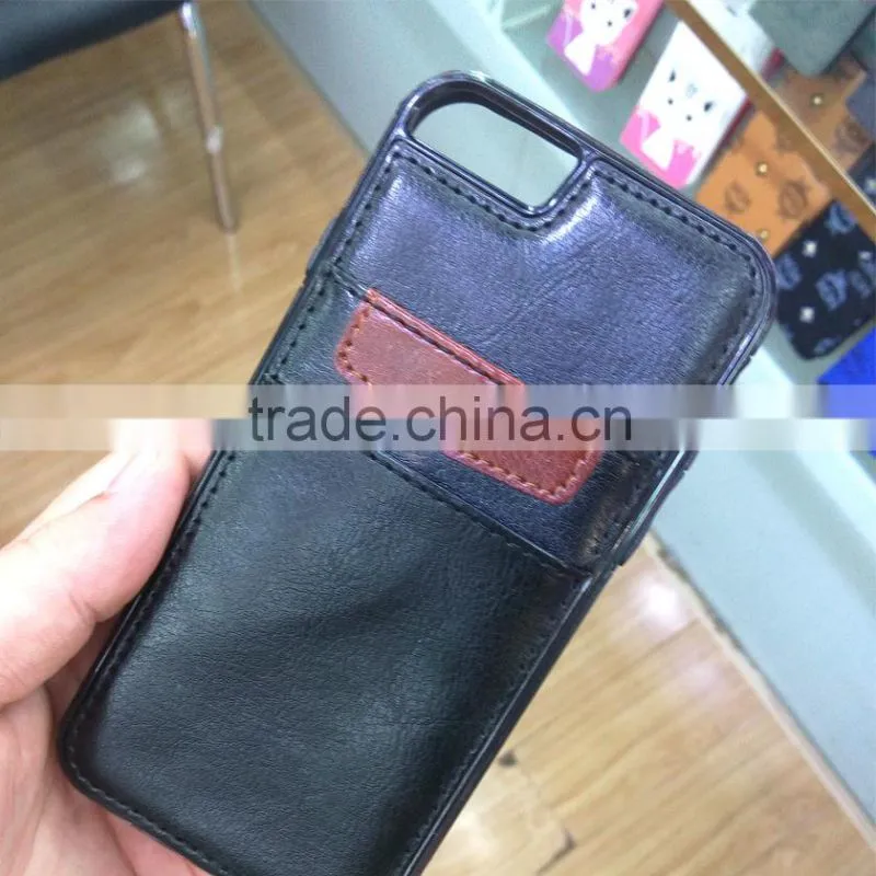 Hybrid PU Leather TPU Mobile Phone Case For Apple Iphone 6 6s Plus
