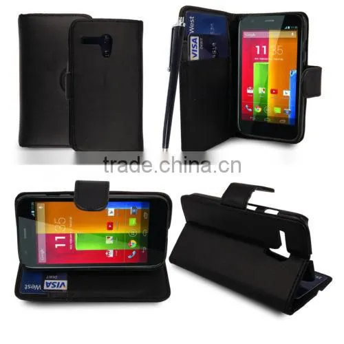 Leather stand wallet mobile phone case cover for Motorola Moto G X1032