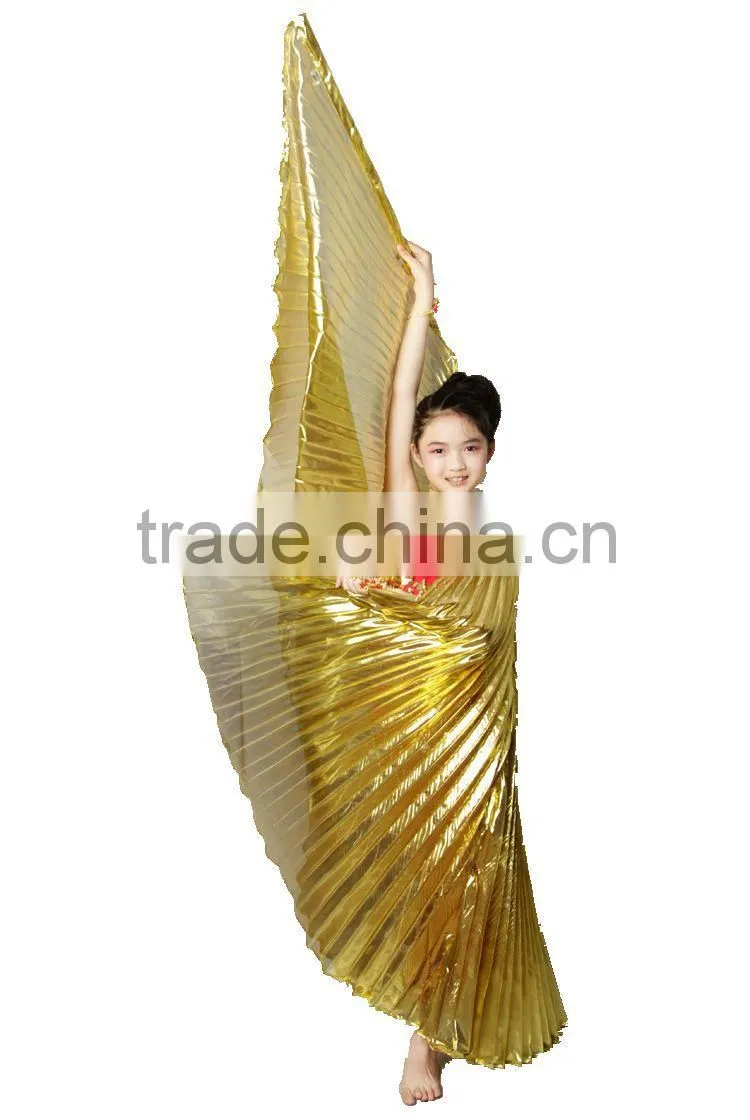 Belly Dance Wings In Practice , Costume Wings for Sale , Belly Dance Isis Wings Golden